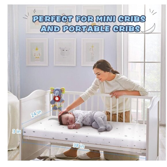 Casusv Stars Moon Compressed Memory Foam Infant Crib Mattress New in Bag - Picture 6 of 7